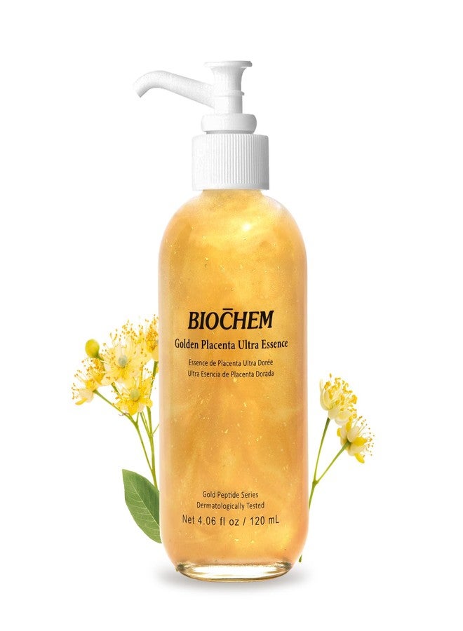 BIOCHEM Golden Placenta Ultra Essence - Placenta Face Serum with Gold Foil, Anti-aging, Hydrating, Firming, Wrinkles, Fine Lines and Skin Tone, Gentle Skincare for Fragrance-Free(4.06 fl. oz / 120 mL) - Image 1